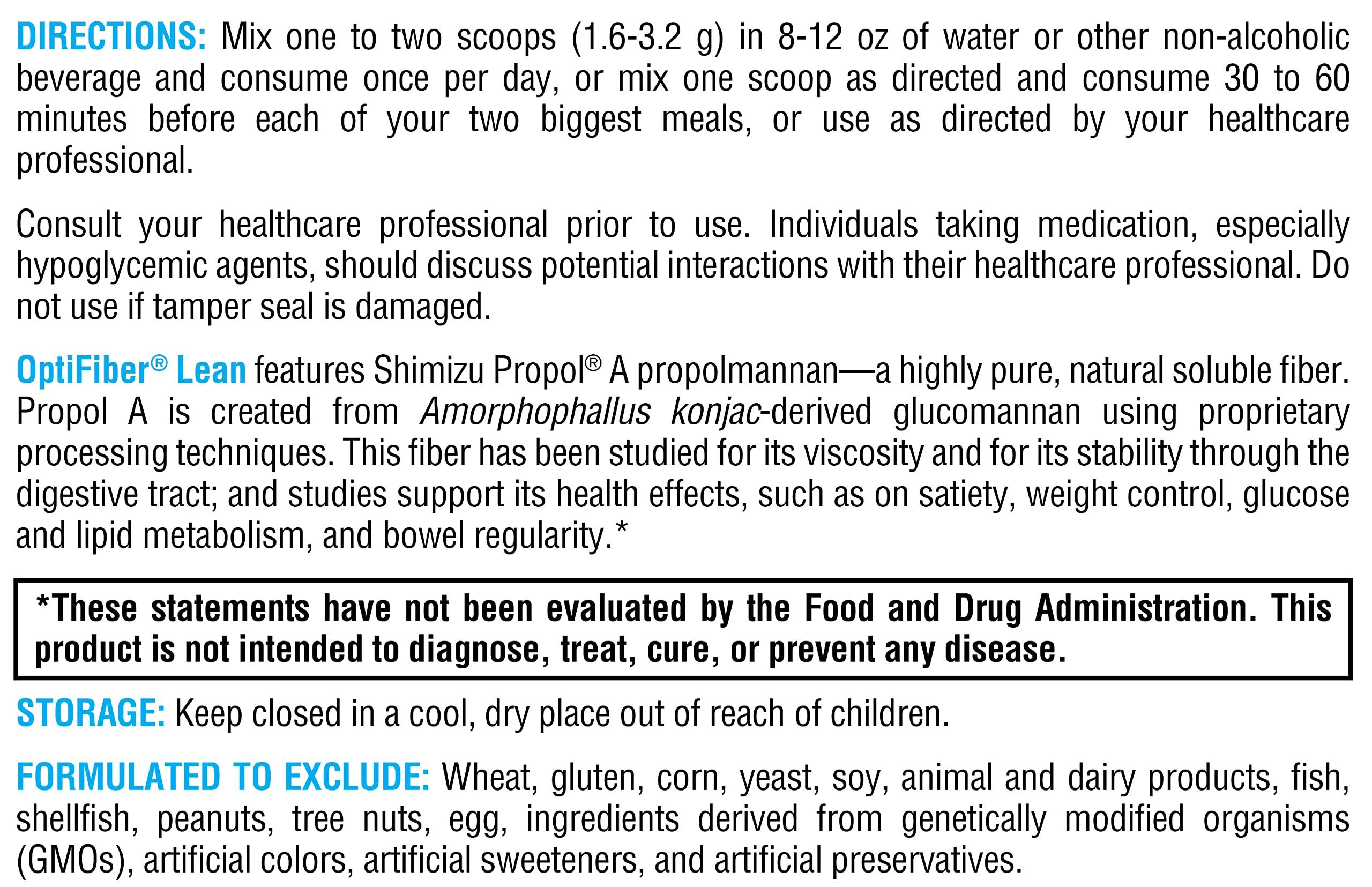 XYMOGEN XYMOGEN OptiFiber Lean - 100% Natural and Soluble Propolmannan Fiber Powder - Supports Satiety, Cholesterol Metabolism, and Healthy Bowel Movements (3.39 oz)