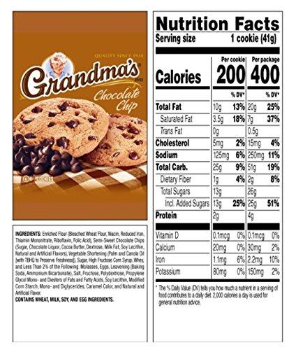 Grandma's Grandma's Cookies Chocolate Chip Flavored 8 cookies 2 Per Pack (pack of 4)