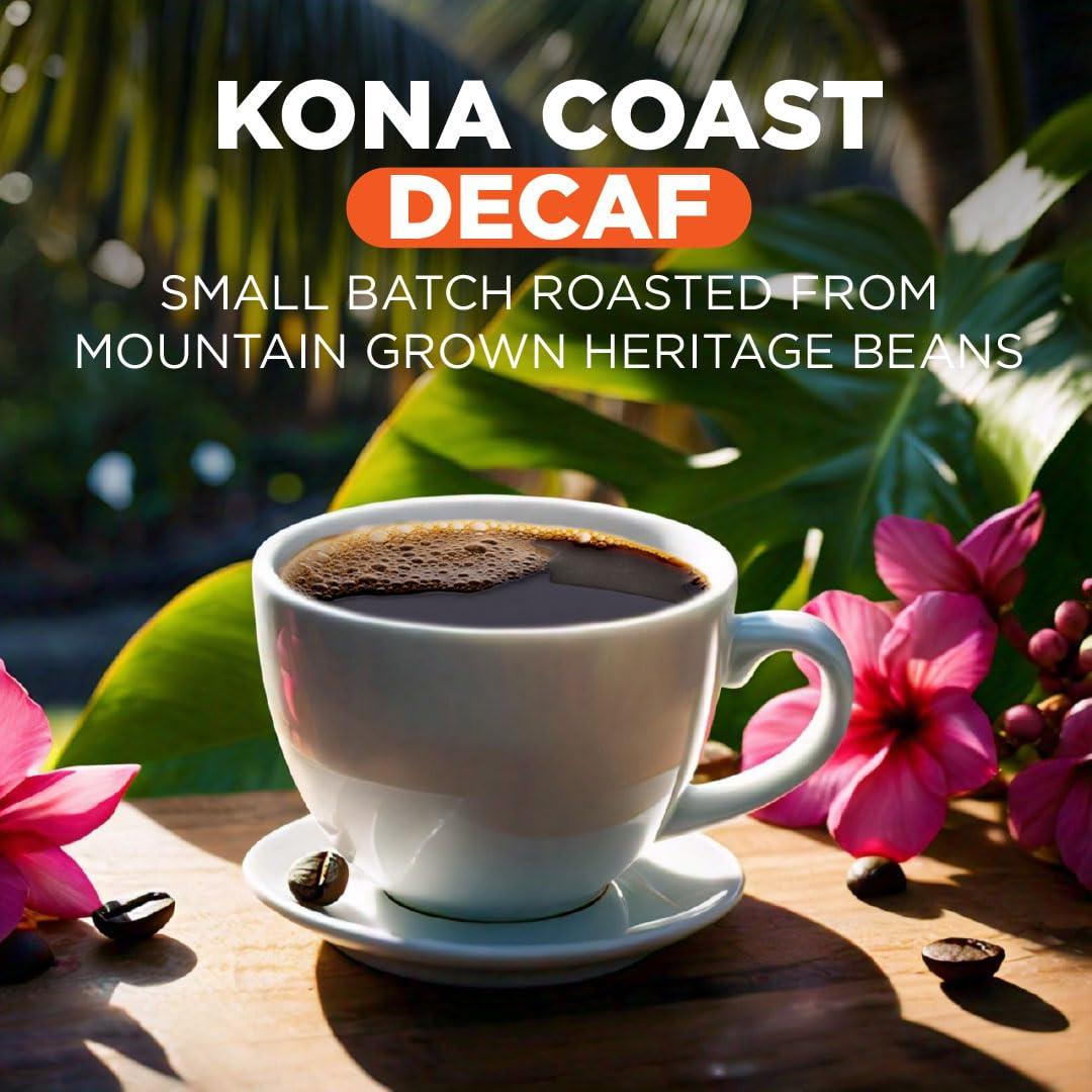 MAUD\'S Maud\'s Decaf Kona Coffee Pods, 100 ct | Decaffeinated Kona Coast Blend | 100% Arabica Medium Roast Coffee | Solar Energy Produced Recyclable Pods Compatible with Keurig K Cups Maker