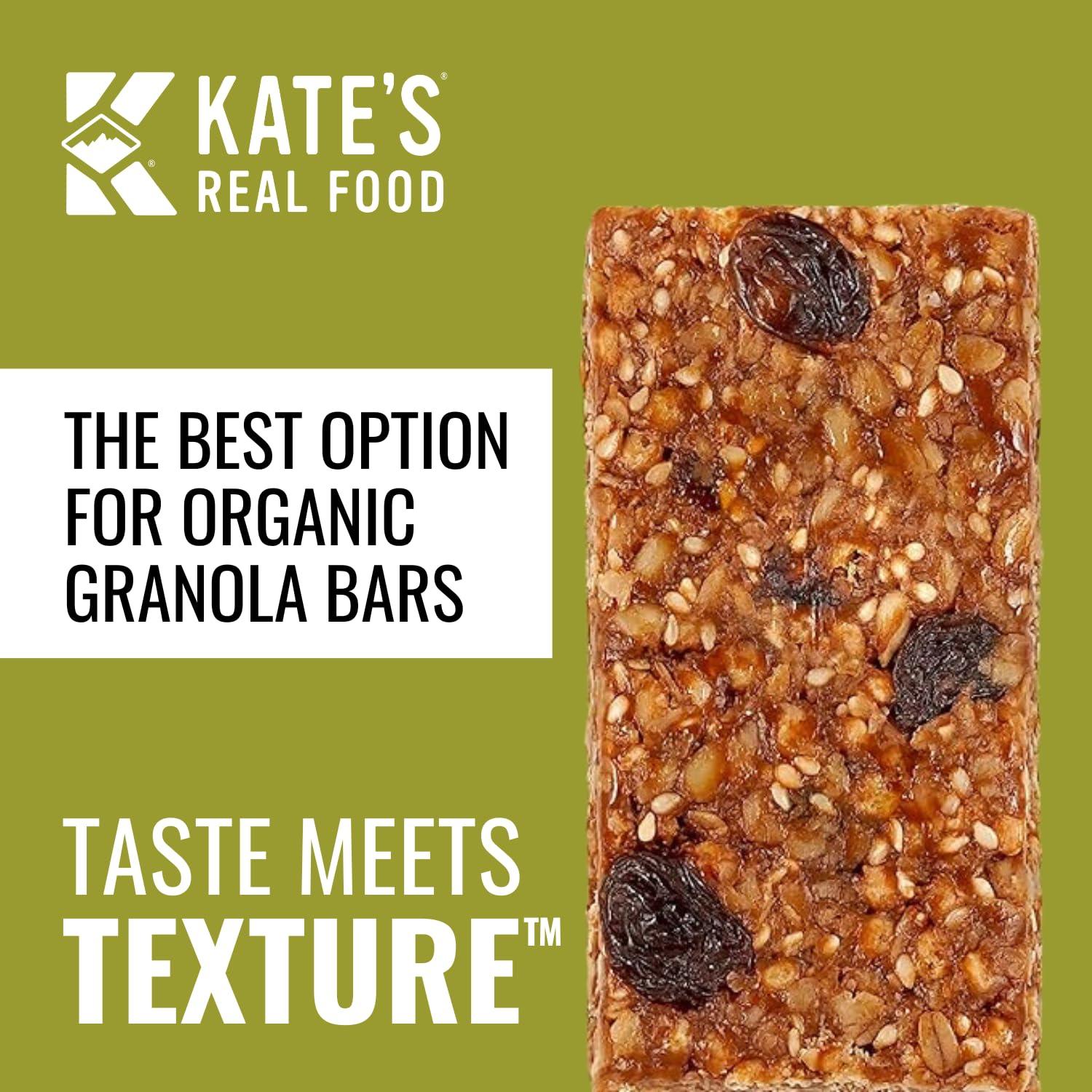 Kate's Kate’s Real Food Organic Energy Bars, Non-GMO, All-Natural Ingredients, Gluten-Free and Soy-Free Healthy Snack with Natural Flavors, Peanut Butter and Dark Chocolate (Pack of 12)