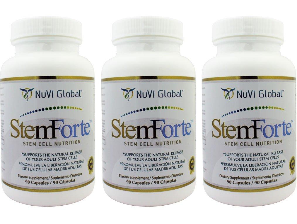 StemForte StemForte Plus Stem Cell Nutritional Supplements for Men, Women - Three Bottles - Advanced Stem Cell and Telomere Activity Support - Promotes Natural Release of Stem Cell, Increase Energy, Focus, Mood