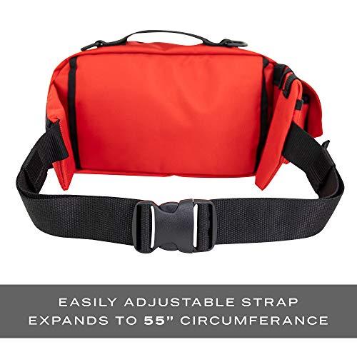 LINE2design LINE2design Deluxe Medical Fanny Pack Large - EMS Emergency First Aid Paramedic EMT First Responder - Portable Travel Size Medical Equipment Organizer Hip Bag with Multiple Internal Pockets - Red