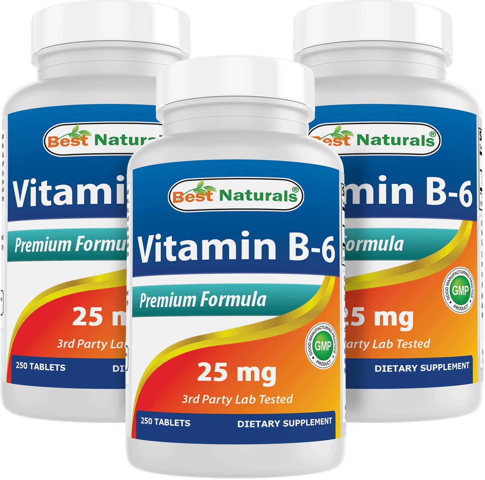 Best Naturals Best Naturals Vitamin B6 25mg 250 Tablets (250 Count (Pack of 3))