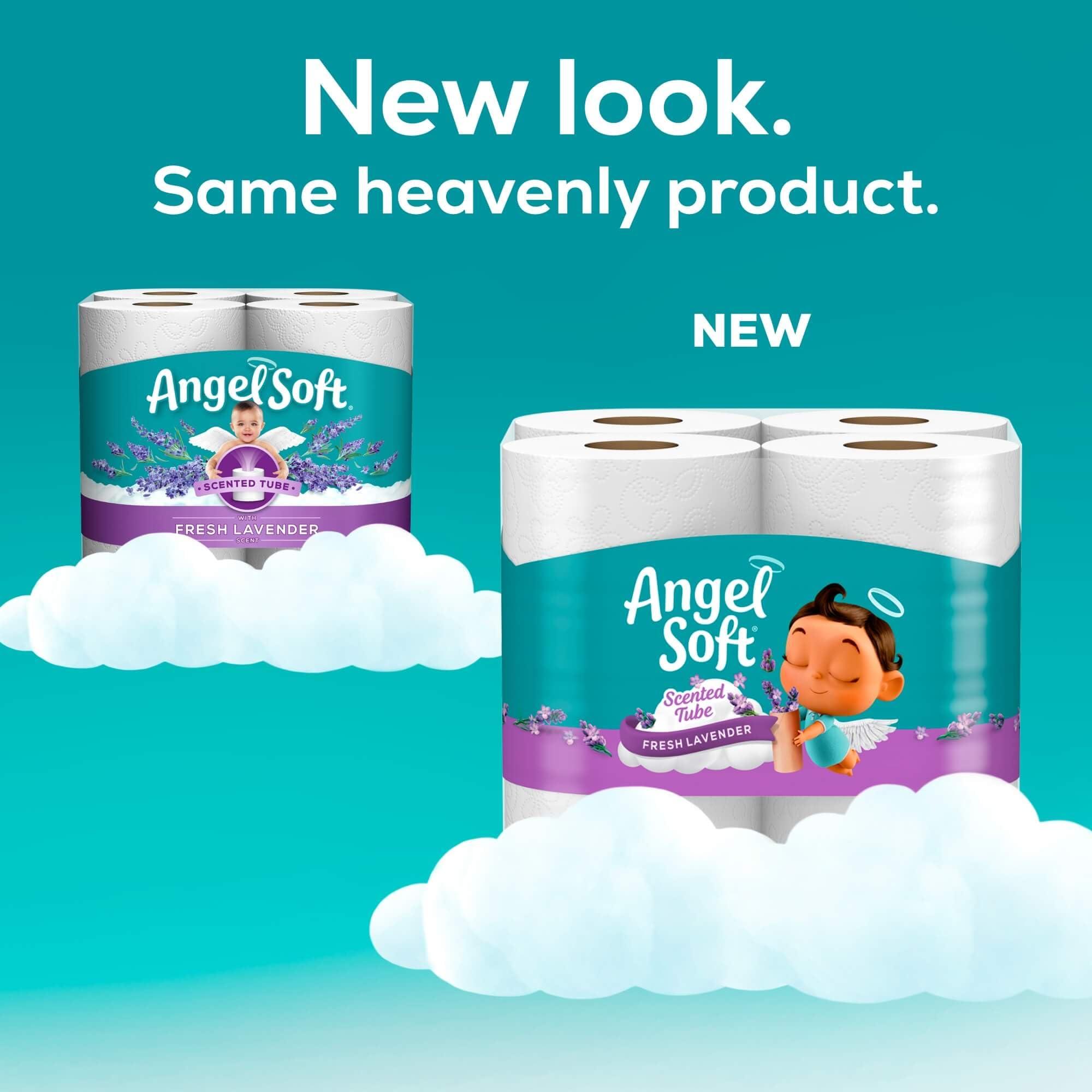 Angel Soft Angel Soft Toilet Paper with Fresh Lavender Scented Tube, 8 Mega Rolls = 32 Regular Rolls, Soft and Strong Toilet Tissue