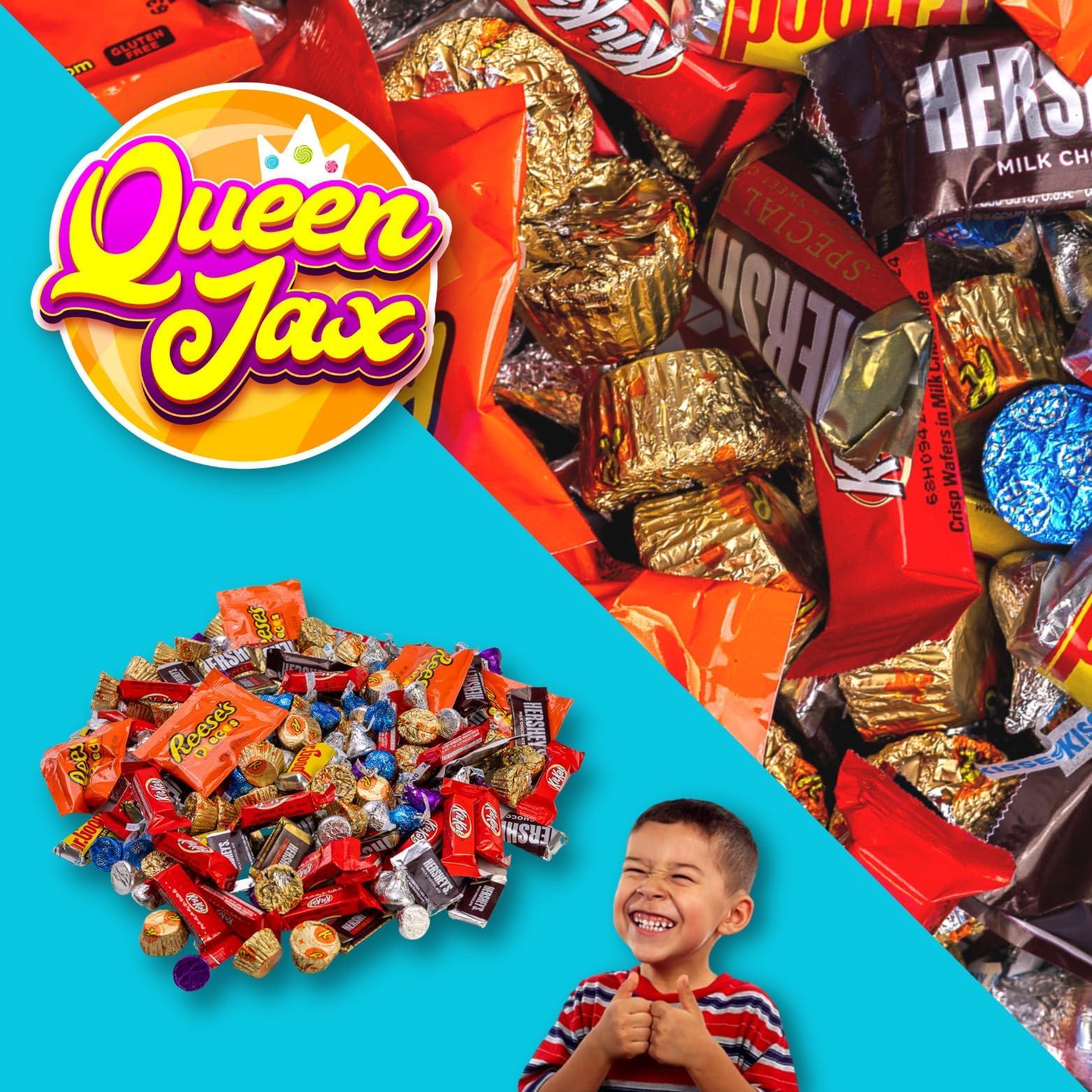 Queen Jax Hershey Chocolate Candy Variety Pack- 10 Lb - Dark Chocolate & Milk Chocolate - Hershey Kisses, Reese, Kitkat + More! - Halloween Candy Bulk - Chocolate Bar, Chocolate Bulk Candy Individually Wrapped