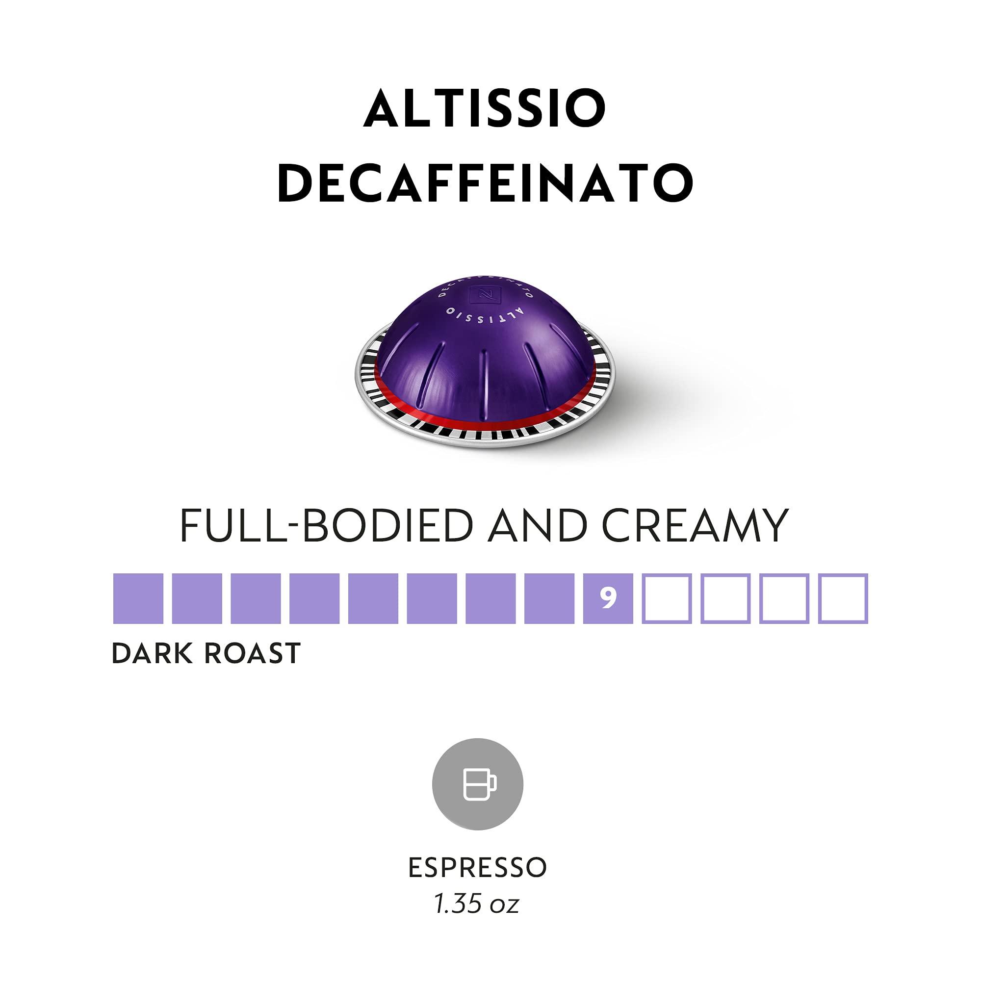 Nespresso Nespresso Capsules Vertuo, Altissio Decaffeinato, Dark Roast Espresso, 50-Count Espresso Pods, Brews 1.35 oz.