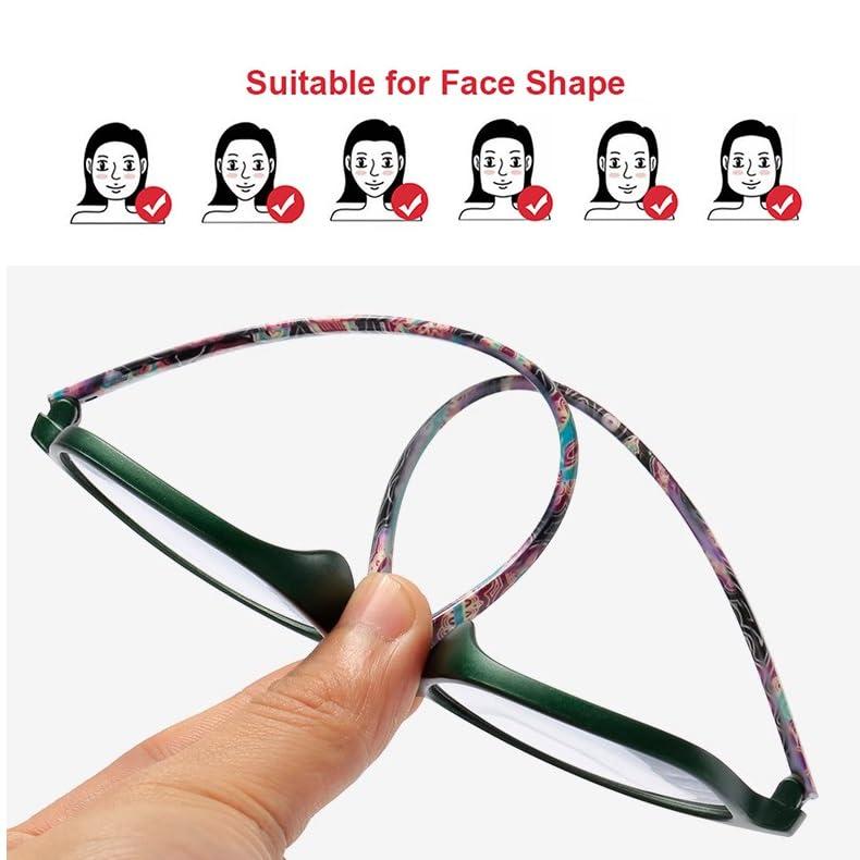 Generic Progressive Multifocal Reading Glasses for Women, Trendy Pattern Print Frames Glasses, Blue Light Blocking Readers (Color : Brown, Size : 1.0x)