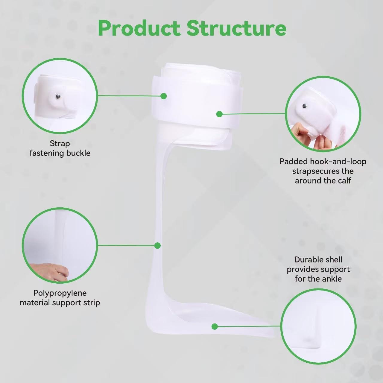 Orthomen Orthomen Ankle Foot Orthosis Support - AFO Splint - Drop Foot Brace (XL/Right)