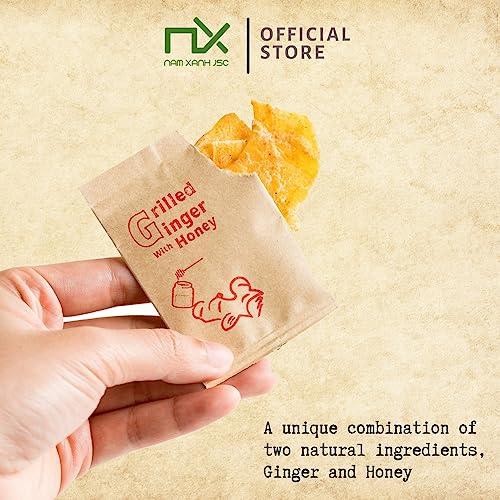 Gung Nuong Mat Ong Gung Nuong Mat Ong grilled ginger snack with honey ginger snack Vietnamese snack keep warm ginger candy reduces sore throat and cough improves health gastric reflux (14 Sticks/Box)