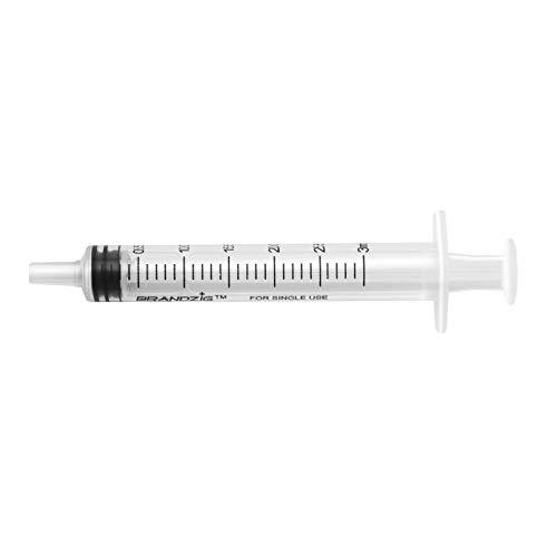 BRANDZIG Brandzig 3ml Syringe - 100 Pack – Luer Slip Tip, No Needle, Individually Blister Packed - Medicine Administration for Infants, Toddlers and Small Pets