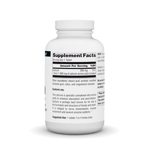 Source Naturals Source Naturals Calcium, Amino Acid Chelate - Enhanced Absorption & Supports Bone Formation - 250 Tablets