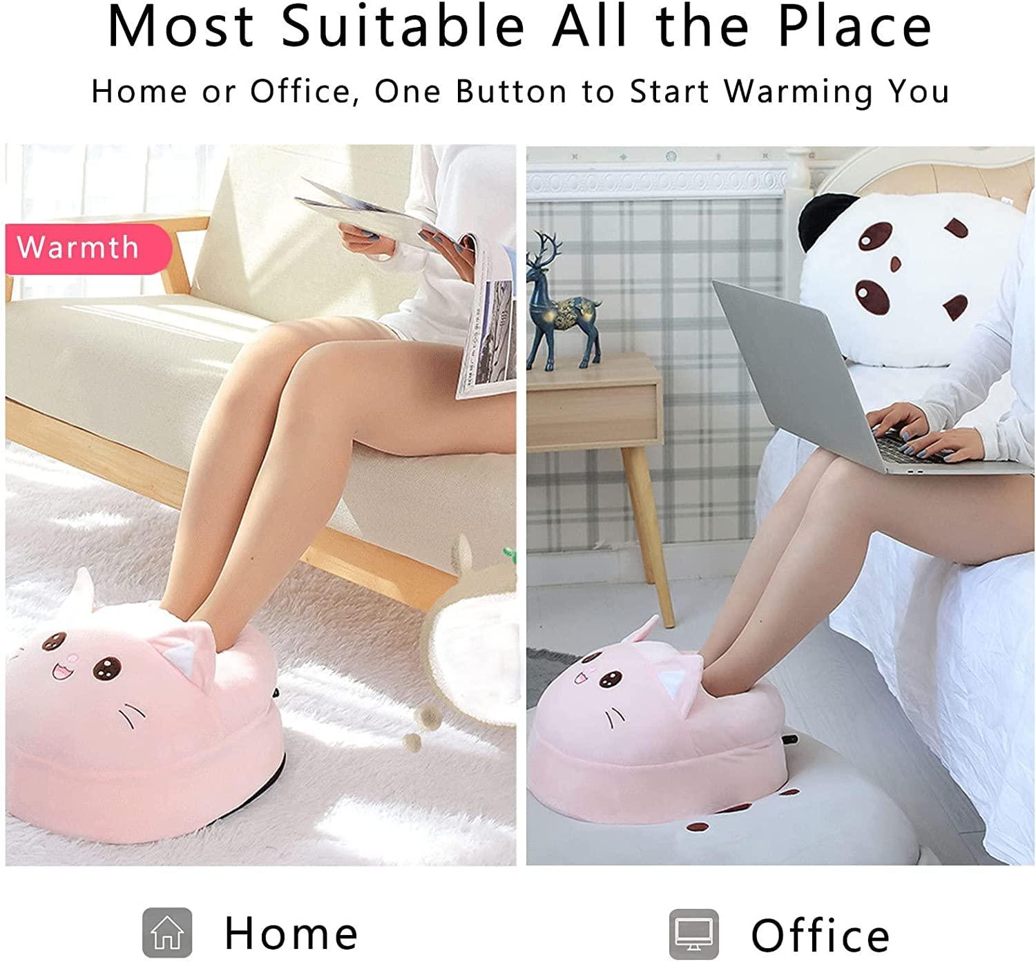 QINERSAW QINERSAW Electric Foot Warmer,Massage Foot Heater for Home and Office,Plug-in Warm Foot Pad,3-Speed Adjustment,Foot Warmer Under Desk Unisex,Machine Washable,Grey (Color : Pink2)