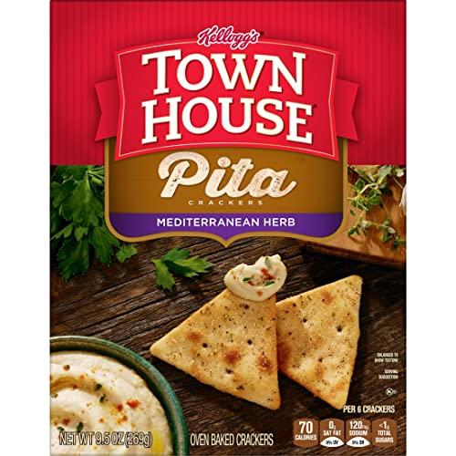 Town House Town House Pita Crackers Oven Baked Crackers, Party Snacks, Mediterranean Herb, 9.5oz Box (1 Box)
