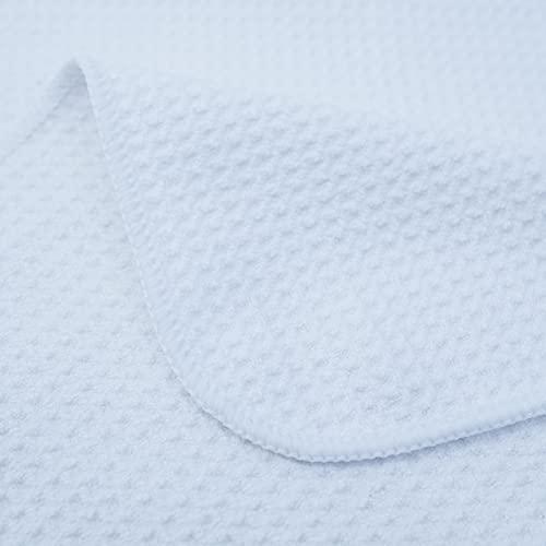 POLYTE POLYTE Premium Microfiber Kitchen Dish Hand Towel Waffle Weave 12 Pack (16x28 in, White)