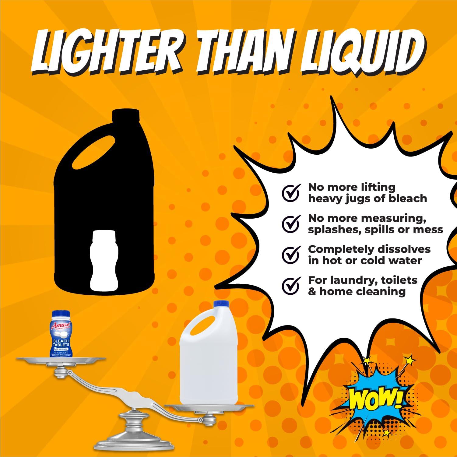 AMAZE AMAZE Ultra Concentrated Bleach Tablets [6 bottles] - Lavender Scent - for Laundry, Toilet, and Multipurpose Home Cleaning. No Splash Liquid Bleach Alternative