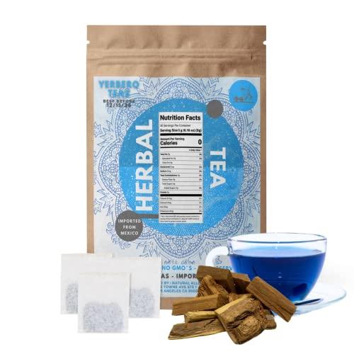 YERBERO Yerbero - Palo Azul Tea (Kidney Wood) 30 Tea Bags 3gr (0.10oz) - Net WT 90gr (3.17oz) | Kidney Cleanse Herbal Tea, Stand Up Resealable Bag | Crafted By Nature100% All Natural, non-GMO, Gluten-free.