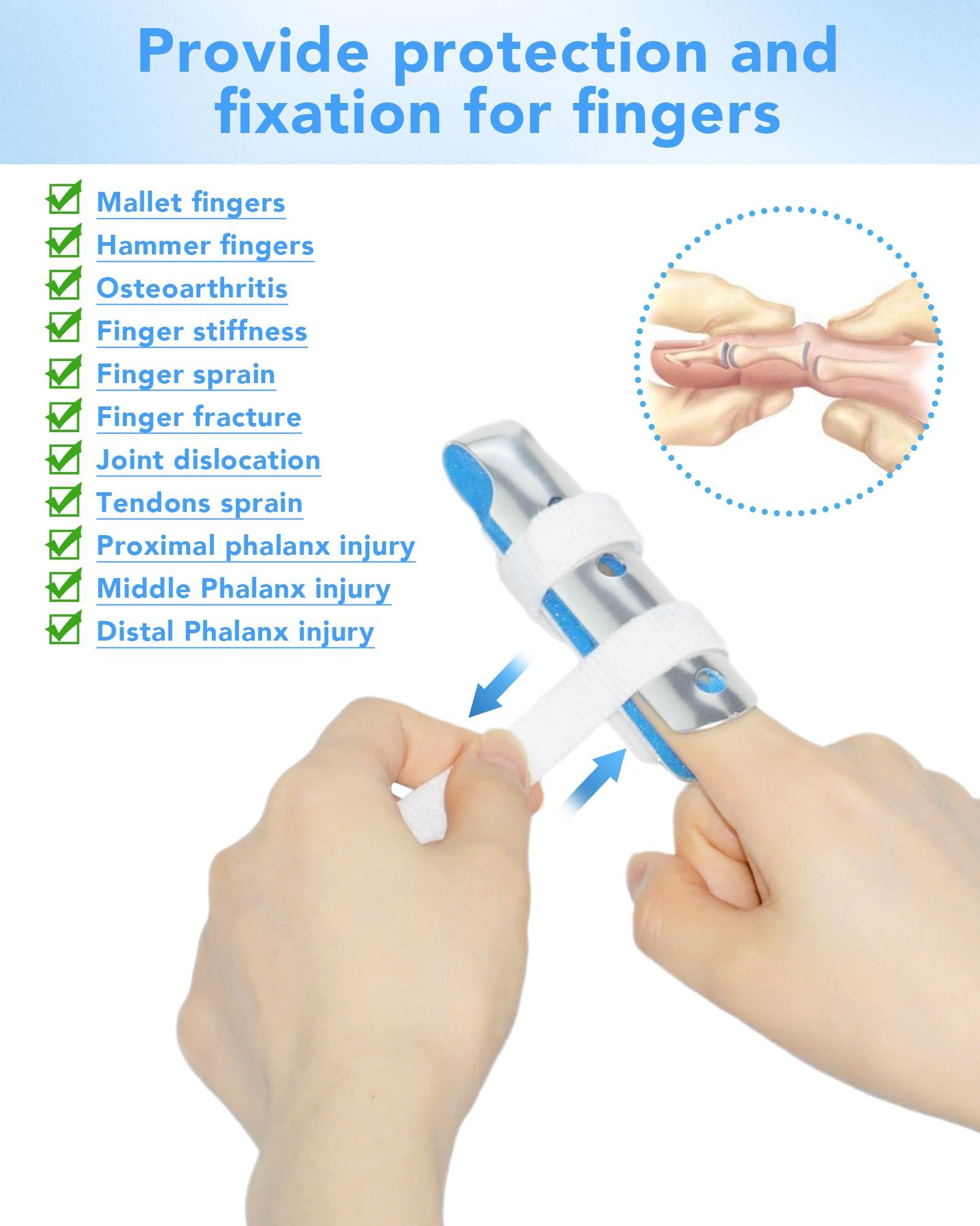 TAROYQASUL TAROYQASUL 6pcs Finger Splint Middle Finger, Medium Size Finger Brace Stabilizer for Broken Fingers, Finger Splints for Arthritis to Straighten Pinky Pointer Thumb Ring