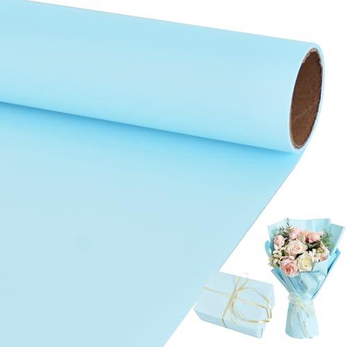 BEISHIDA BEISHIDA Light Blue Wrapping Paper Matte Solid Color Gift Wrapping Paper Roll Waterproof Floral Wrapping Paper,Packing Paper for Birthday,Valentine\'s Day,Christmas,Graduation (22.8in X 32.8ft)