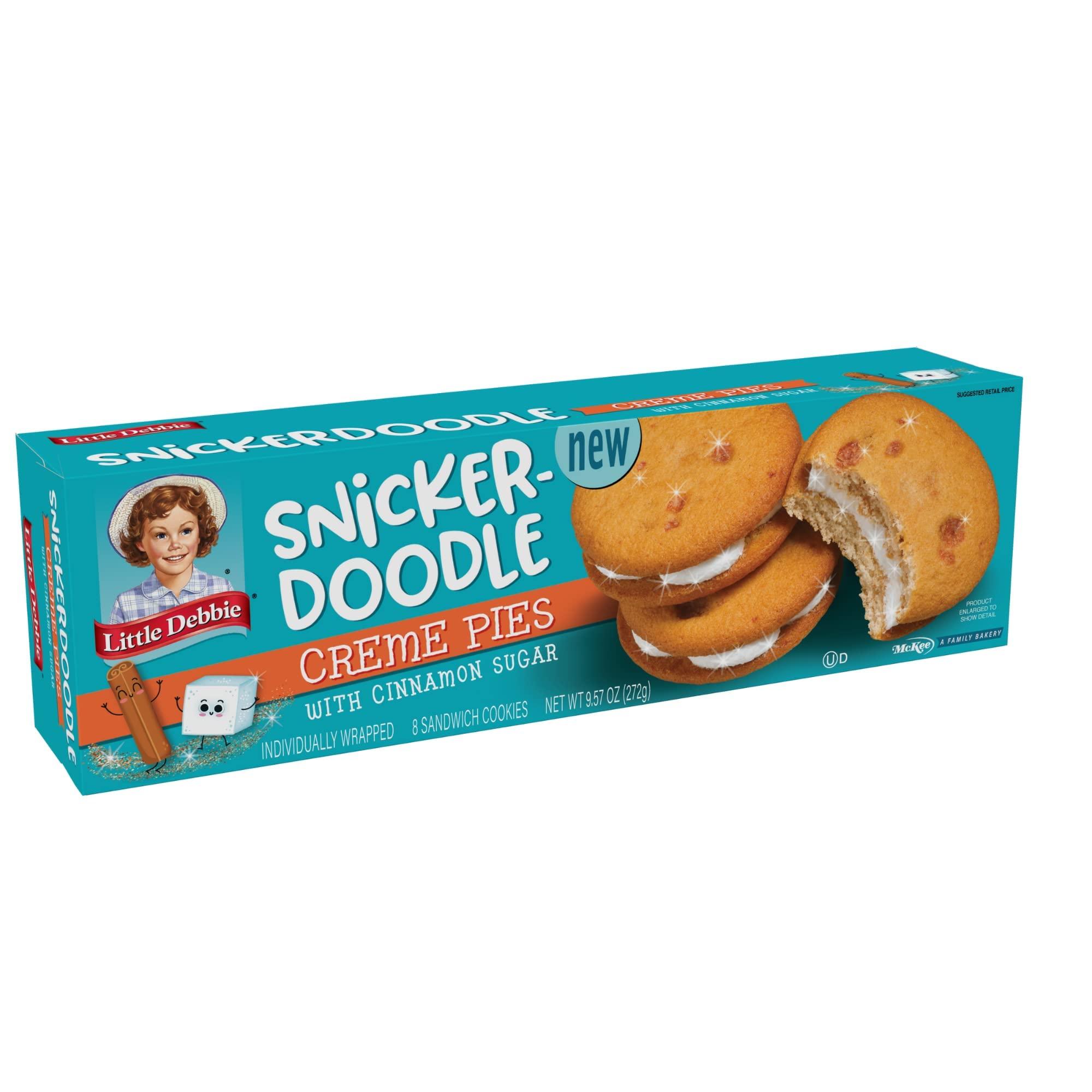 Little Debbie Little Debbie Snickerdoodle Creme Pies with Cinnamon Sugar - Pack of 4 Boxes with 8 Pies Each - 32 Total Cookie Pies, 8 Count (Pack of 4), 9.57 ounces, 1