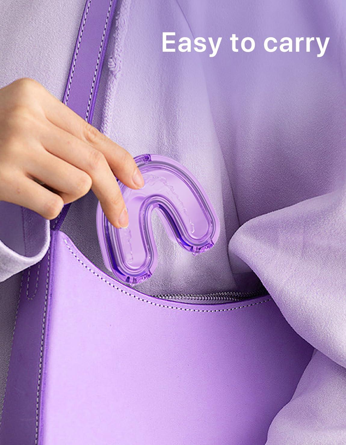 HEMILAB HEMILAB Retainer Case, U Shape Clear Slim Aligner Case, Compatible with Invisalign, Mouth Guard Case, Cute Retainer Case with Retainer Removal Tool and Brush, Puple