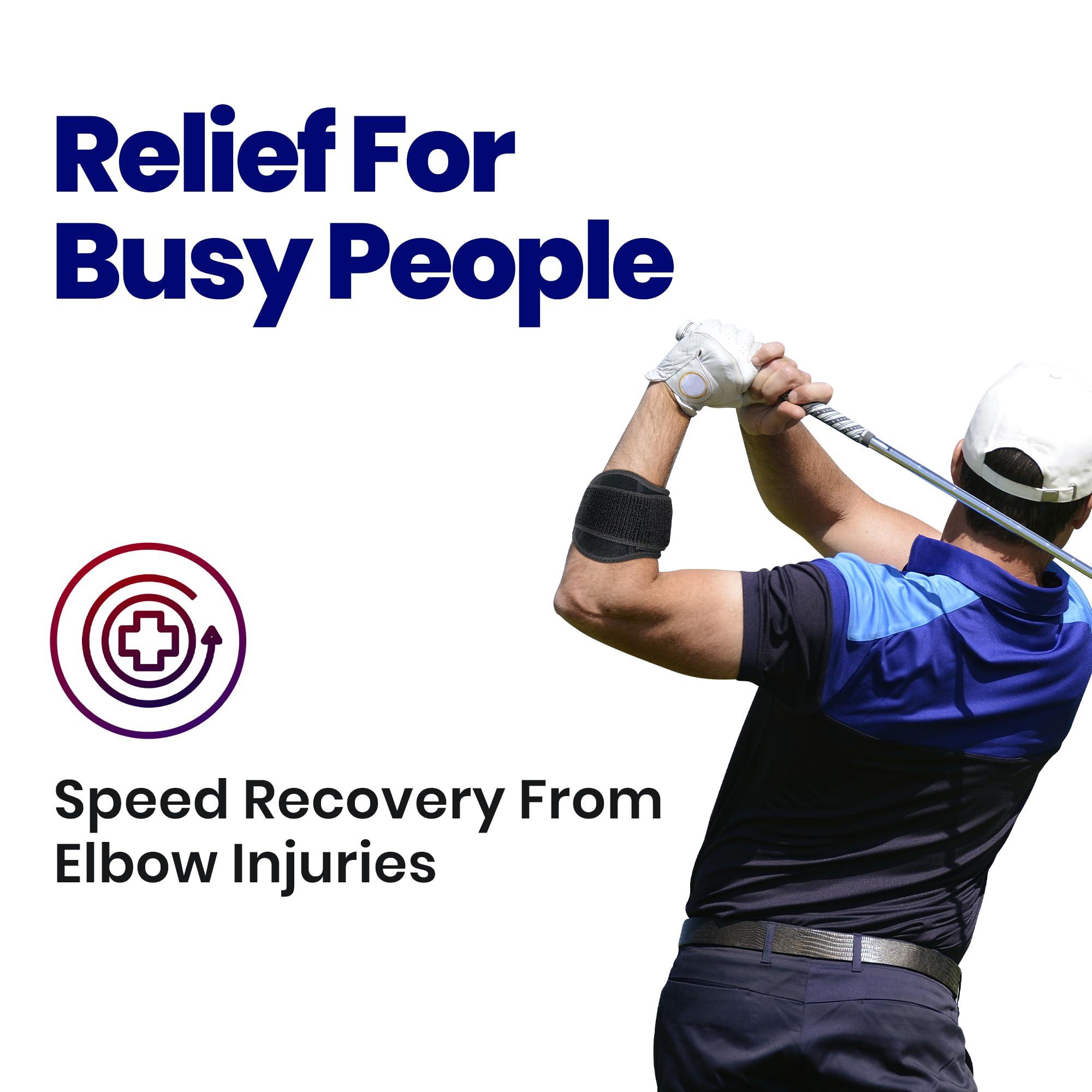 ARMSTRONG AMERICA Tennis Elbow Brace For Men & Women | Golfers Elbow Tendonitis Arm Band | Forearm Pain Relief Compression Strap | Ulnar Nerve Support | Lateral Epicondylitis Sleeve Arm Brace & Wrap | Fits Most