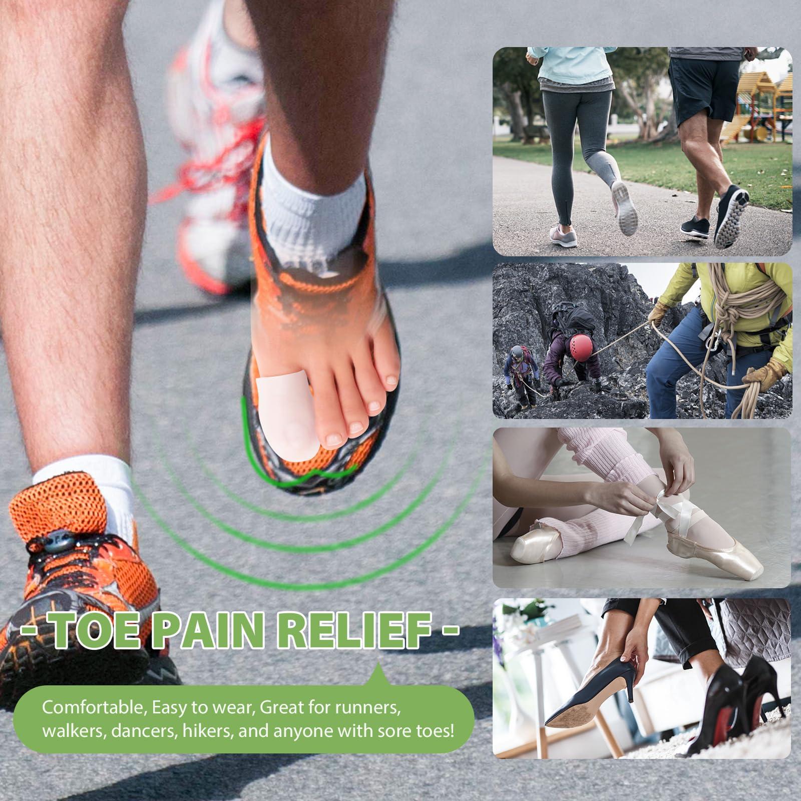 Bukihome Bukihome Gel Big Toe Caps and Protectors - 8 Pack Silicone Toe Protectors with Aloe Vera Extract - Toe Sleeves Cushions for Women & Men - Protect Corns, Blister - Large