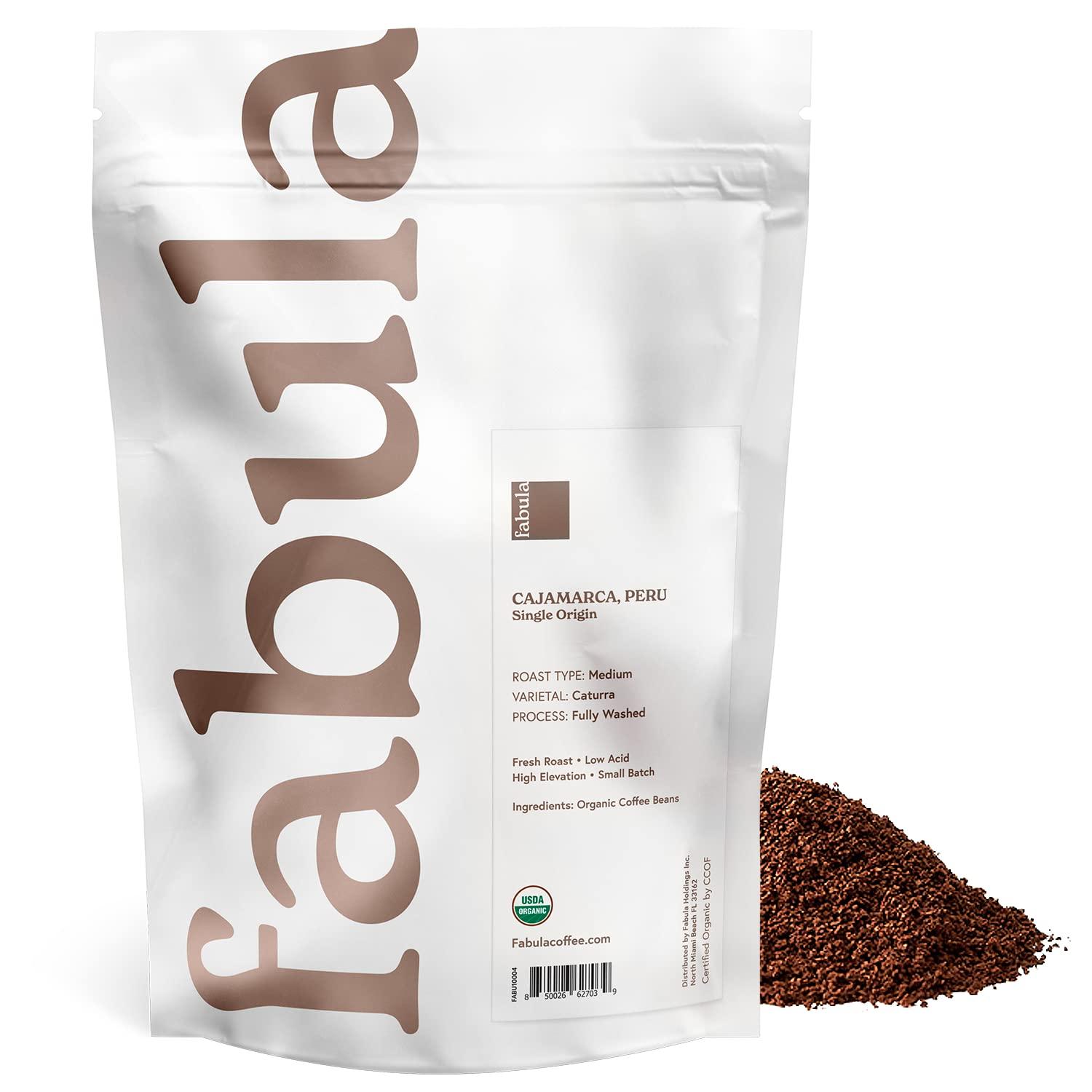 Fabula Fabula Organic Coffee Freshly Grounded - Medium and Half-Caff Medium - 2 Bag Bundle