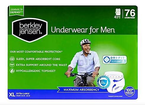 Berkley Jensen Berkley Jensen Incontinence Underwear for Men - XL, 76 ct.