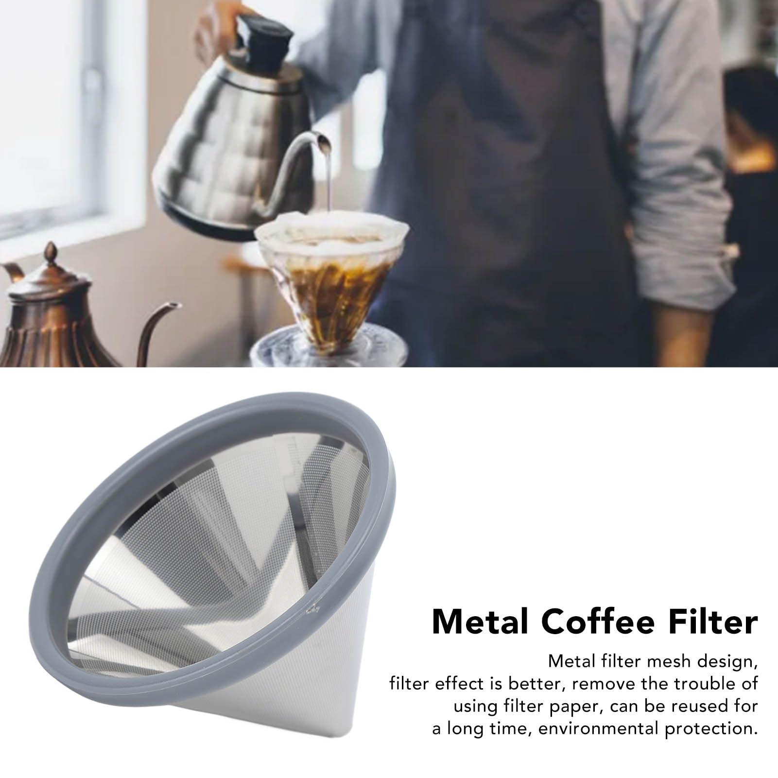Atyhao Pour Over Coffee Filter, Stainless Steel Reusable Pour Over Coffee Filter Portable Metal Coffee Dripper for Home Travel Office (1 to 3 Cups)