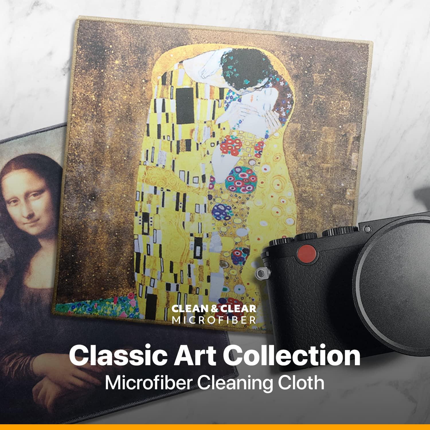Clean & Clear Microfiber Extra Large [5 Pack] World Best Classic Art Collection - Ultra Premium Quality Clean & Clear Microfiber Cleaning Cloths (Best for Camera Lens, Glasses, Screens, and All Lens.)