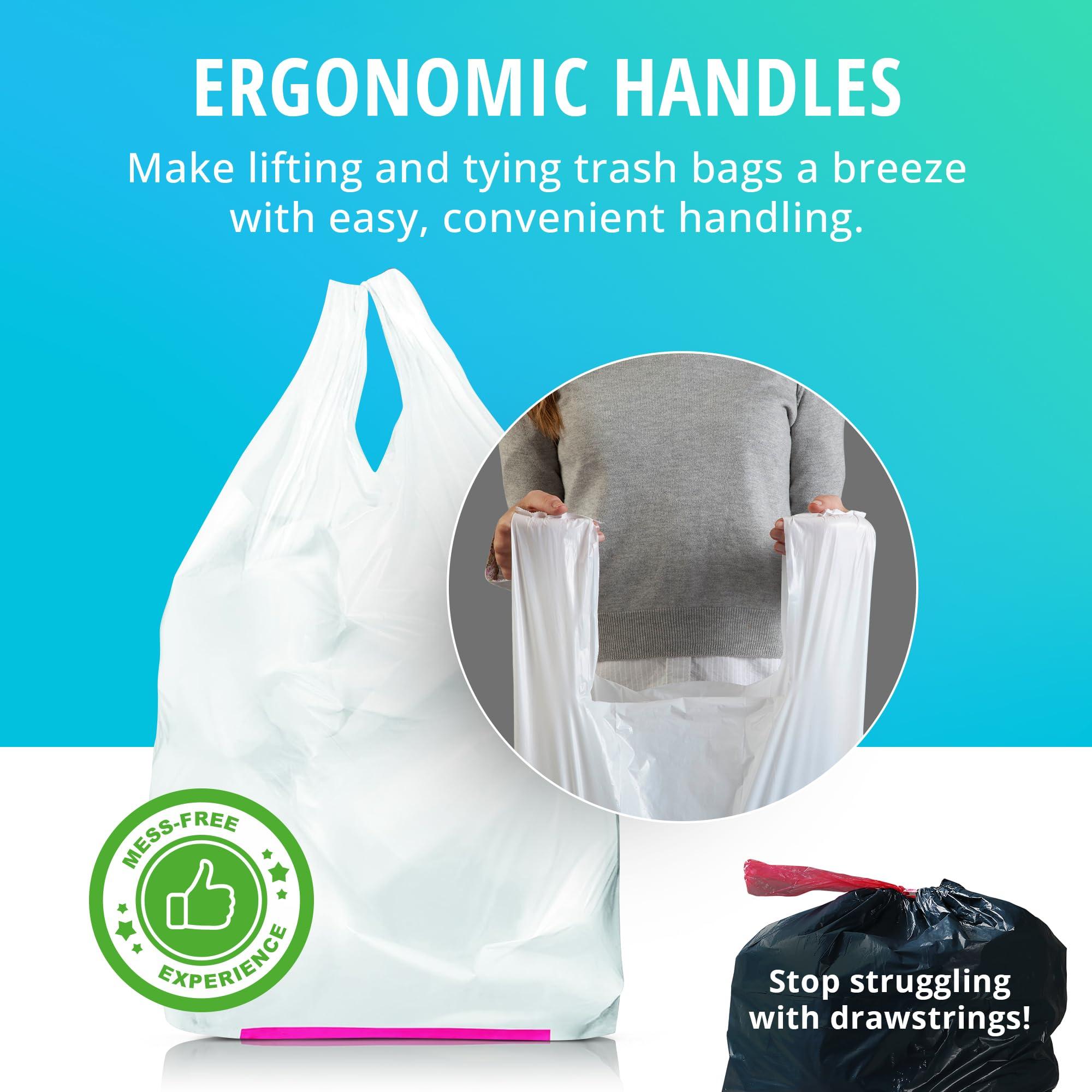 Hippo Sak Hippo Sak - Tall Kitchen Garbage Bags with Ergonomic Handles - 13 Gallon Trash Bags - Super Strong, Patented Reinforced Bottom & Leak Proof Tall Kitchen Trash Bags - Heavy Duty Trash Bags (45 Count)