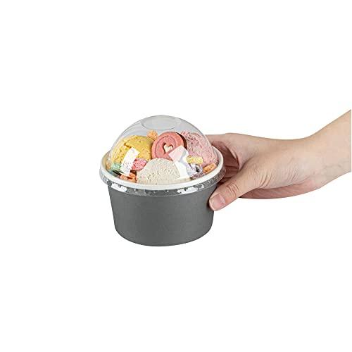 Restaurantware LIDS ONLY: Dome-Shaped Lids, 50 Transparent Plastic Lids For 12 Ounce Coppetta To Go Cups - Cups Sold Separately, Disposable, Clear Plastic Dessert Cups Lids, For Dessert Takeaways- Restaurantware