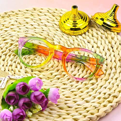 LifeArt LifeArt Bifocal Reading Glasses with Round Lenses, Blue Light Blocking Glasses for Women Men, Anti Glare, Reduce Eyestrain (Colorful, 2.00 Magnification)