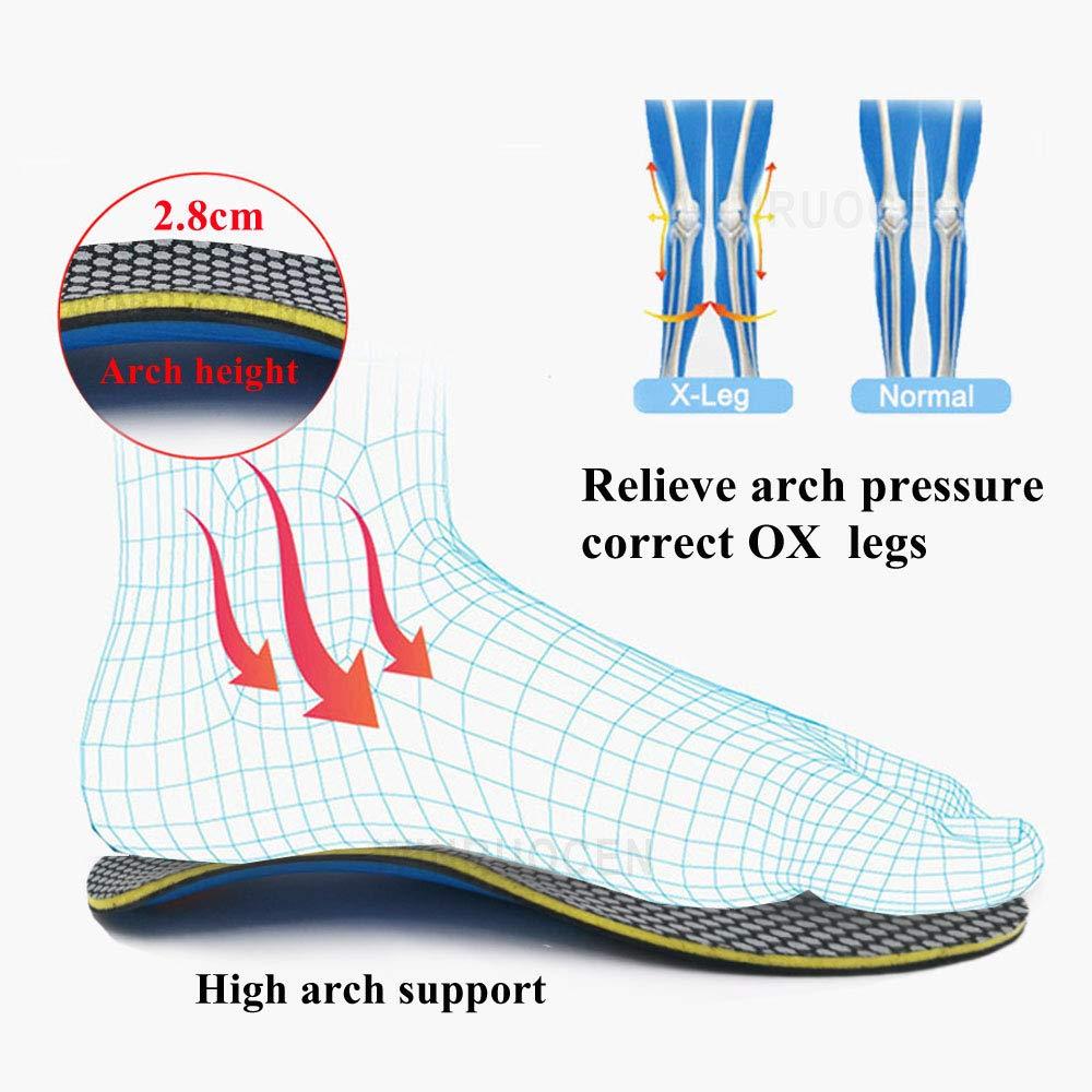 LLIMUE LLIMUE 2 Pieces EVA Orthopedic Insoles Orthotics Flat Foot Health Sole Pad for Shoes Insert Arch Support Pad,Black,M