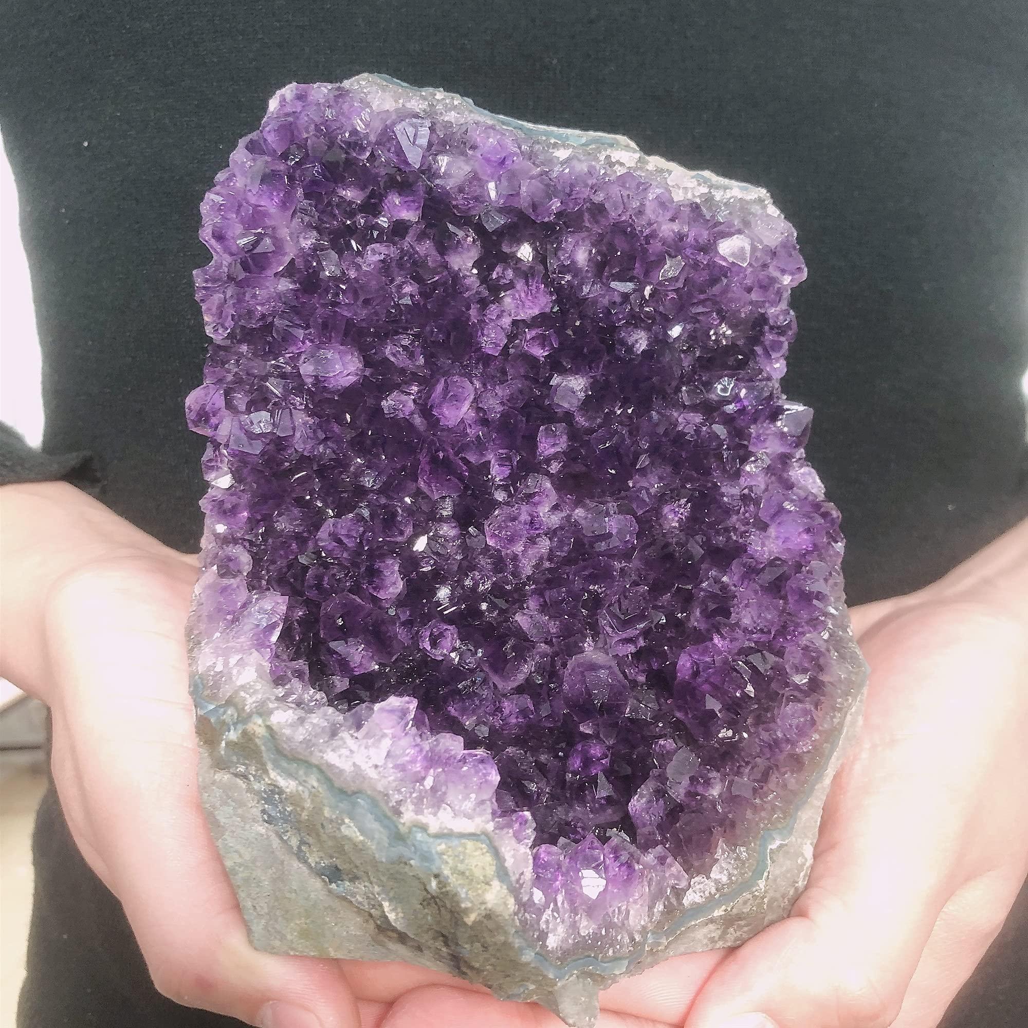 SAIYI Yalych for Meditation 1pc Natural Amethyst Quartz Cluster Jeode Specimen Crystal Healing Reiki Energy Stone Gemstone Mineral Desktop Home Decoration Minerals and Crystals (Size : 6kg)