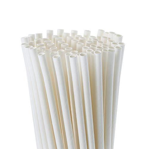 AllTopBargains 100 Pack White Paper Drinking Straws Wrapped Eco-Friendly Party Supplies Wedding