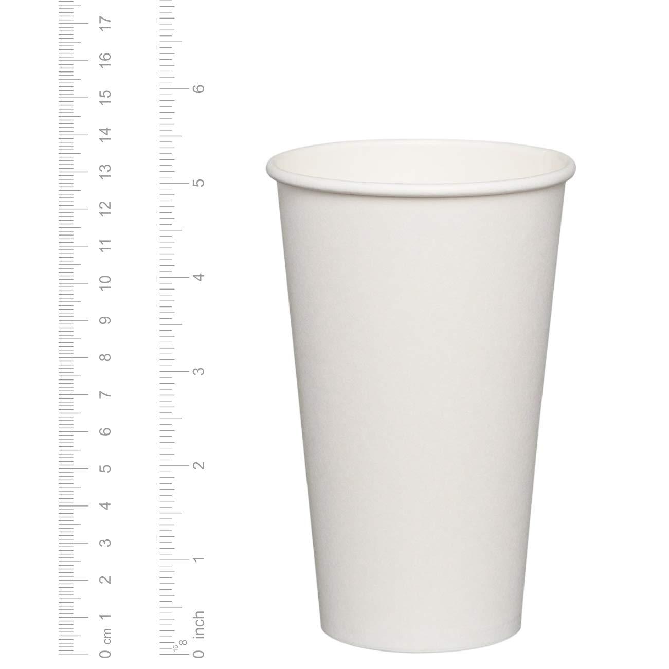Comfy Package Comfy Package [16 oz. - 100 Count Disposable White Paper Cups, Hot Coffee Cups - Eco-Friendly Hot Cups