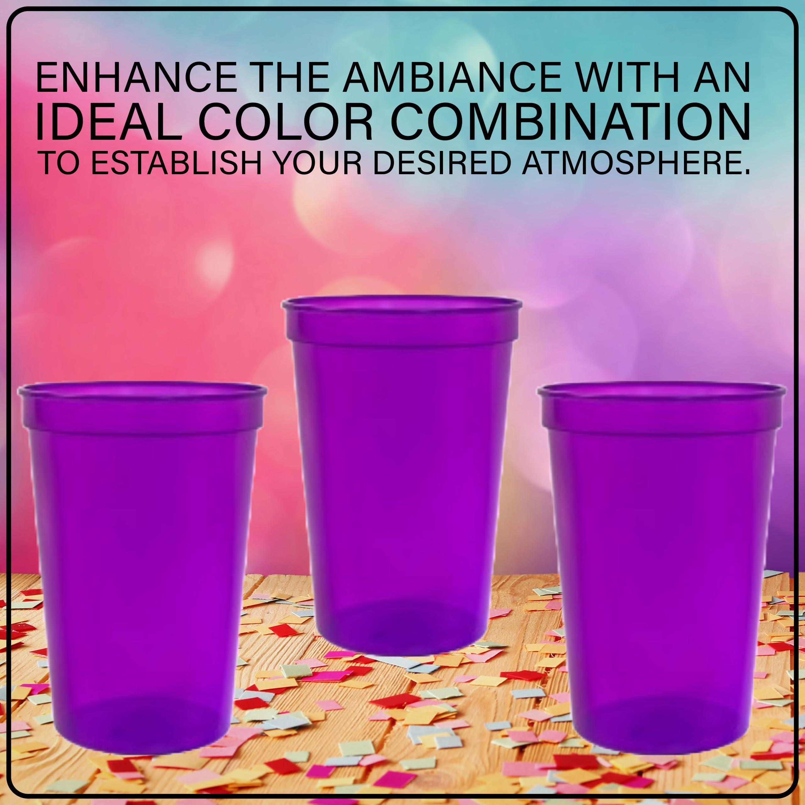 USMG USMG 50 Pack Reusable Polypropylene 32oz Bulk Blank Stadium Cups For Drinkware Celebration Events Party Favors or DIY Crafts (Red)