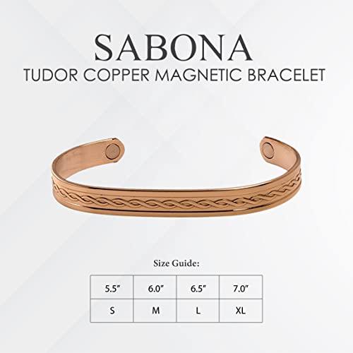 Sabona Sabona Tudor Copper Magnetic Bracelet, Copper Tudor Wristband, Small, 5.5”