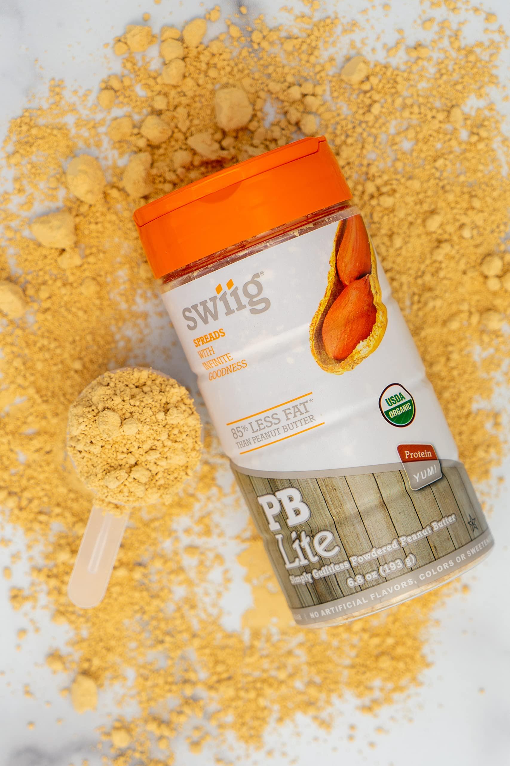 swiig swiig PB Lite 2lb - Low-Calorie, 5g Protein, No Added Sugar - Mix in Protein Shakes and Smoothies - Low Carb - Made from Real Roasted Peanuts