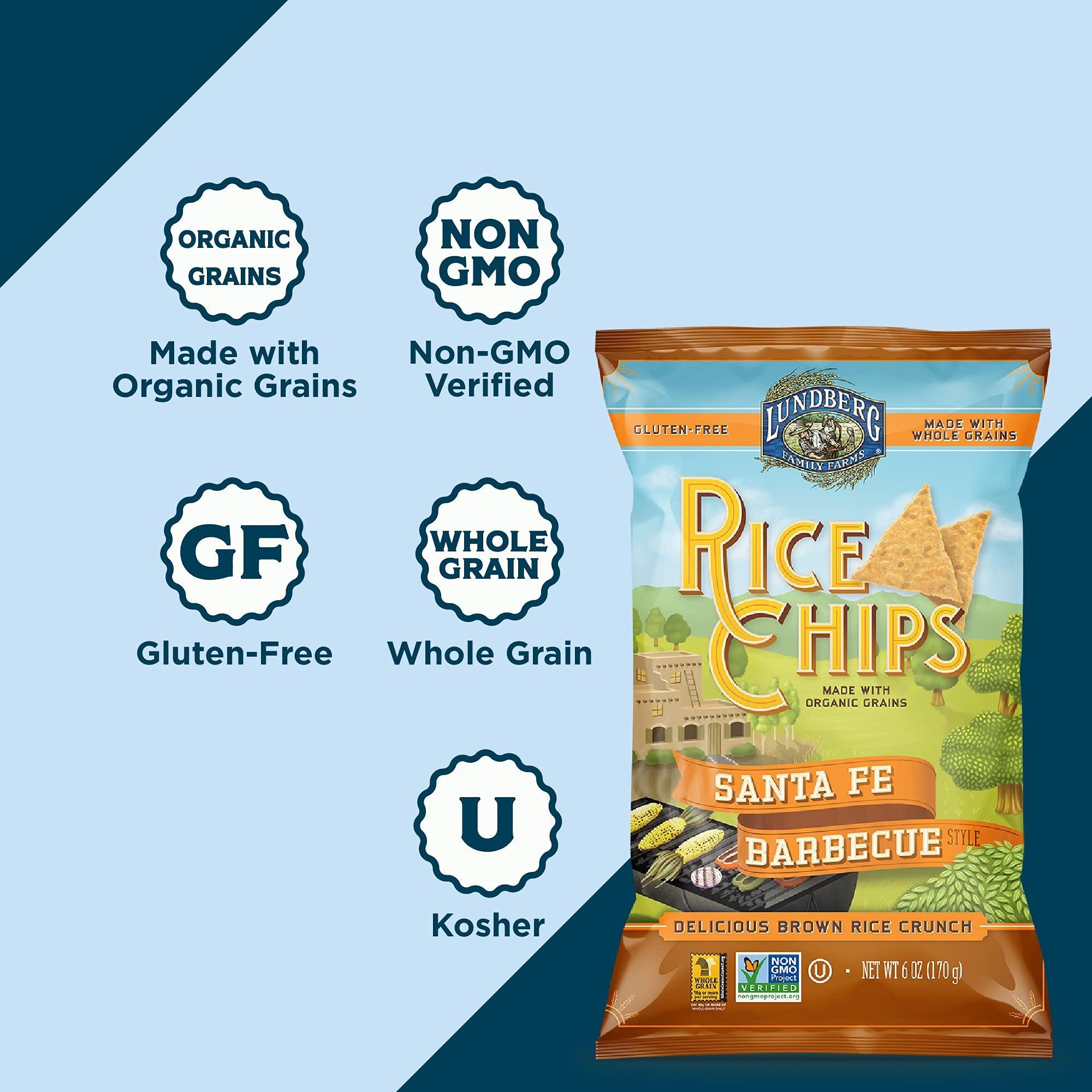 Lundberg Lundberg Rice Chips Santa Fe Barbecue, 6 Oz, Packaging may vary