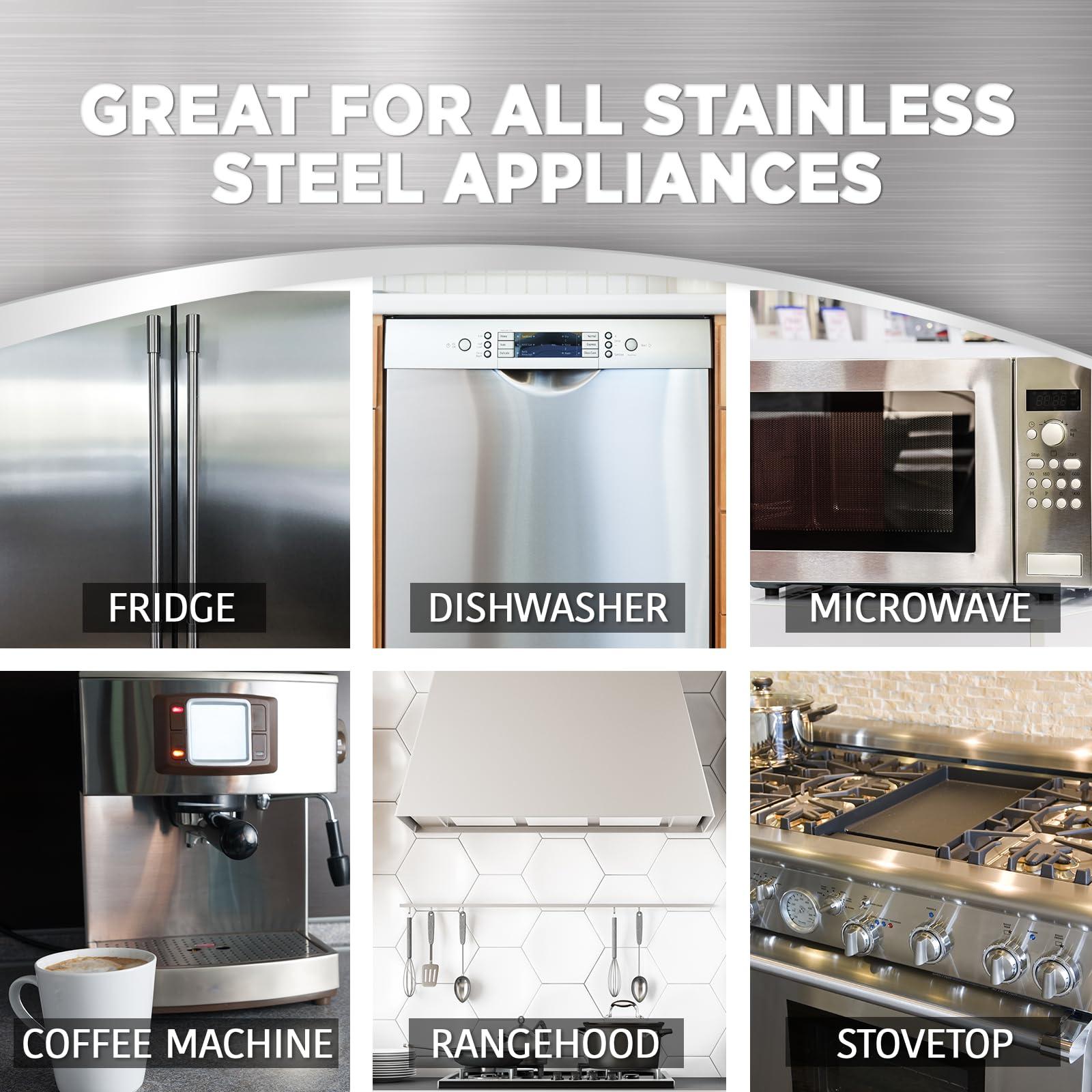 Weiman Weiman Stainless Steel Cleaner and Polish - 2 Pack Bundle With Microfiber Cloth - Protects Appliances from Fingerprints and Leaves a Streak-Free Shine for Refrigerator Dishwasher Oven Grill etc