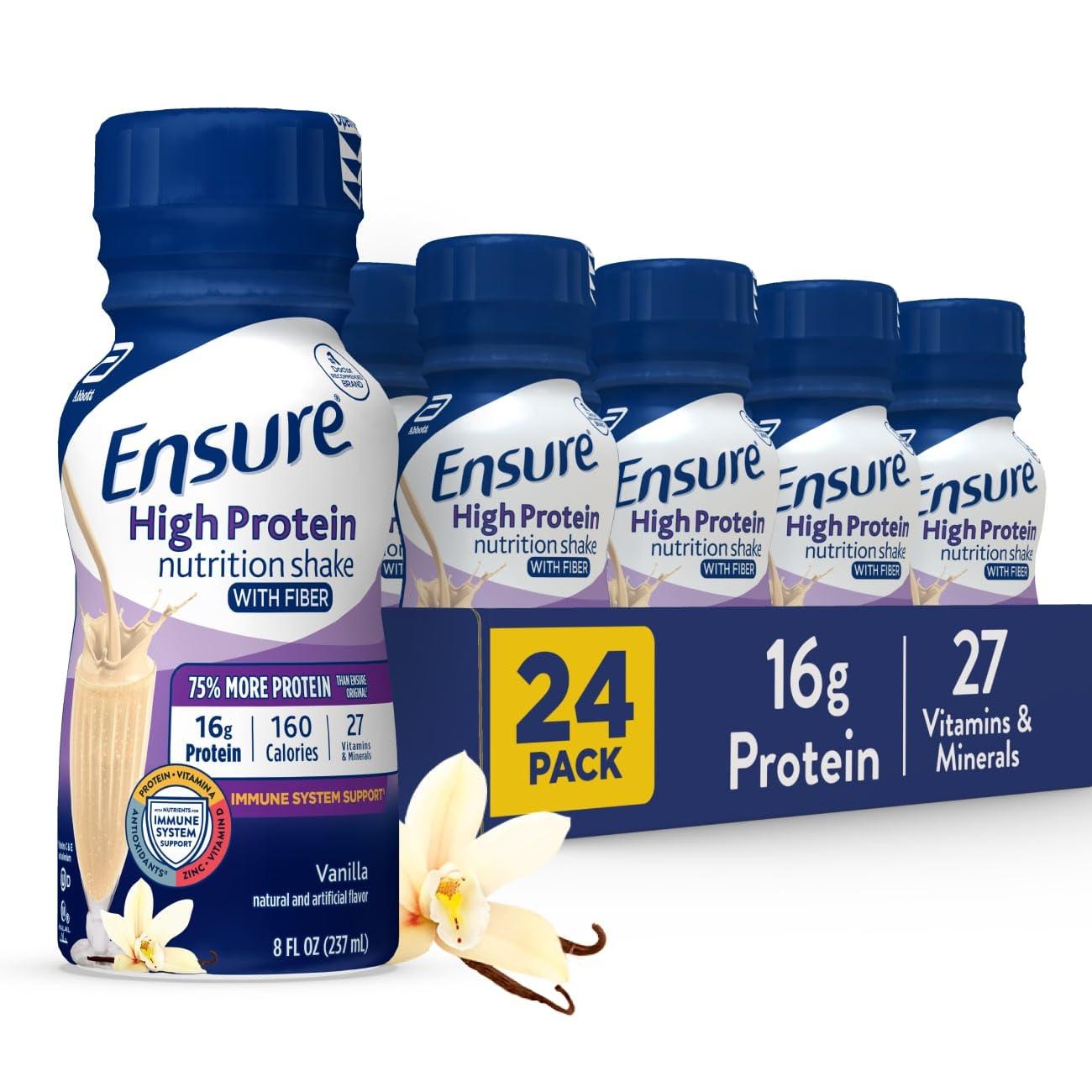 Ensure Ensure High Protein Vanilla Nutrition Shake With Fiber | 24 Pack