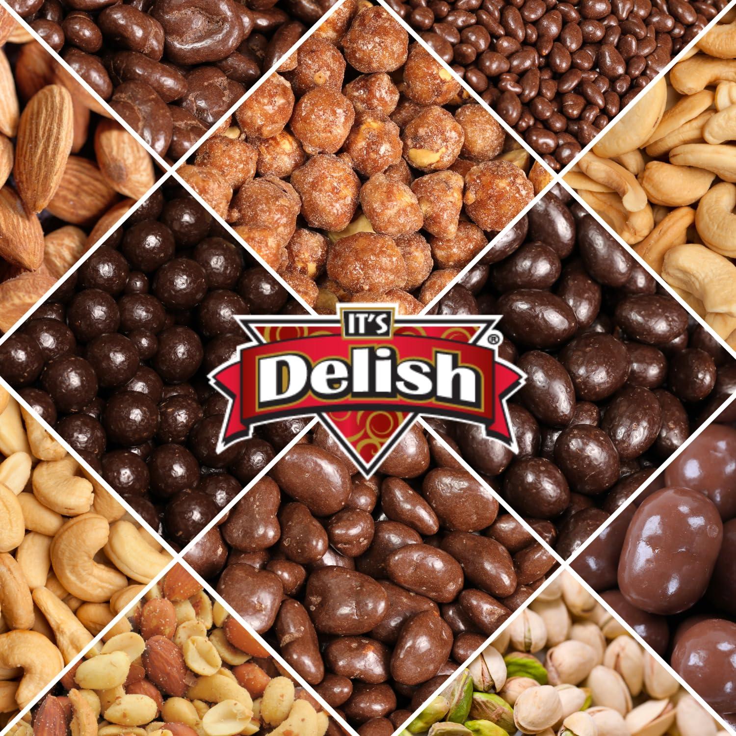 It\'s Delish Chocolate Covered Toffee Coated Peanuts by It\'s Delish, 48 OZ Jumbo Container | Dark Chocolate Candy Nuts Bulk Peanut Chocolates Sweet & Crunchy Nut Snack | Vegan, Kosher