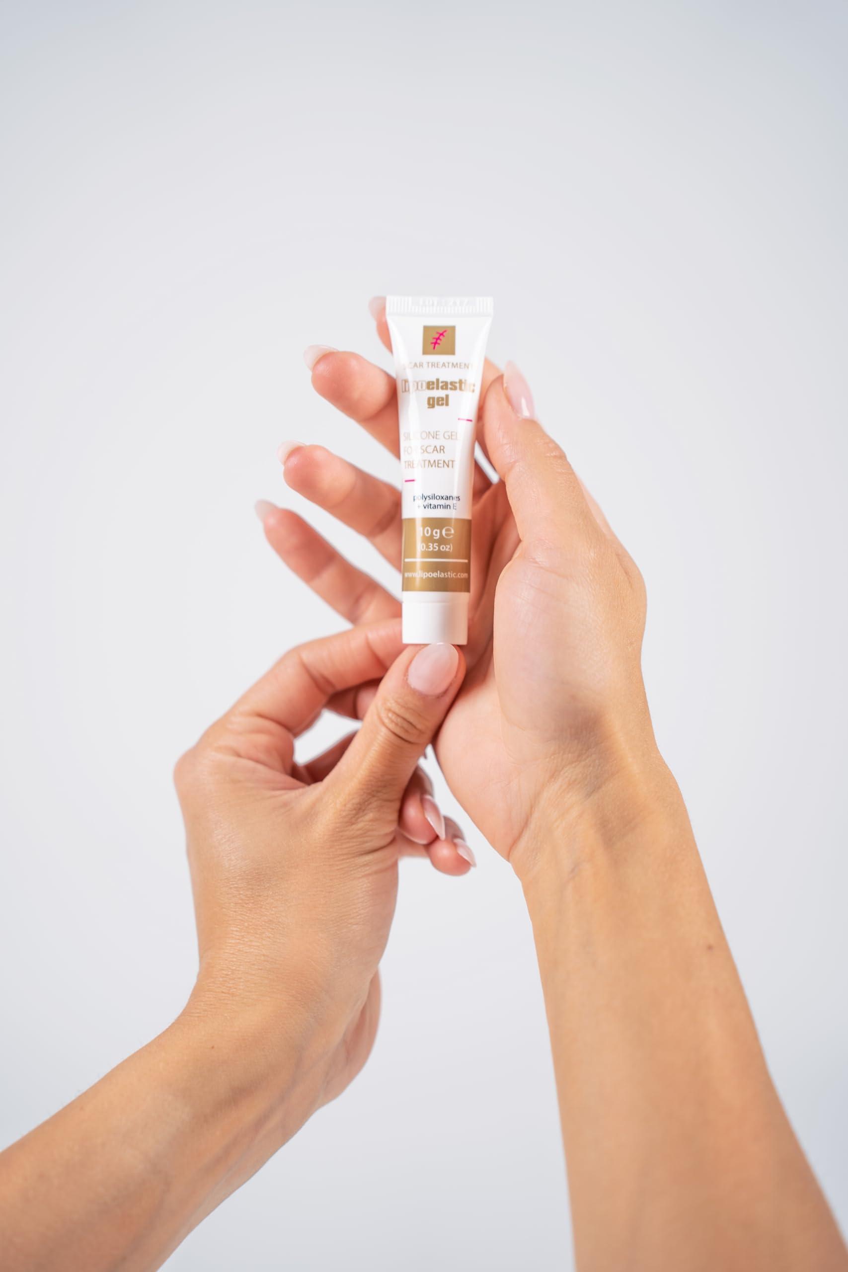 LIPOELASTIC LIPOELASTIC Silicone Scar Cream for Surgical Scars, Medical Grade Silicone Scar Gel with Vitamin E for C-Section, Burn, Stretch Marks, Wound, Old Scar, Acne Scar Treatment, Crema para Cicatrices