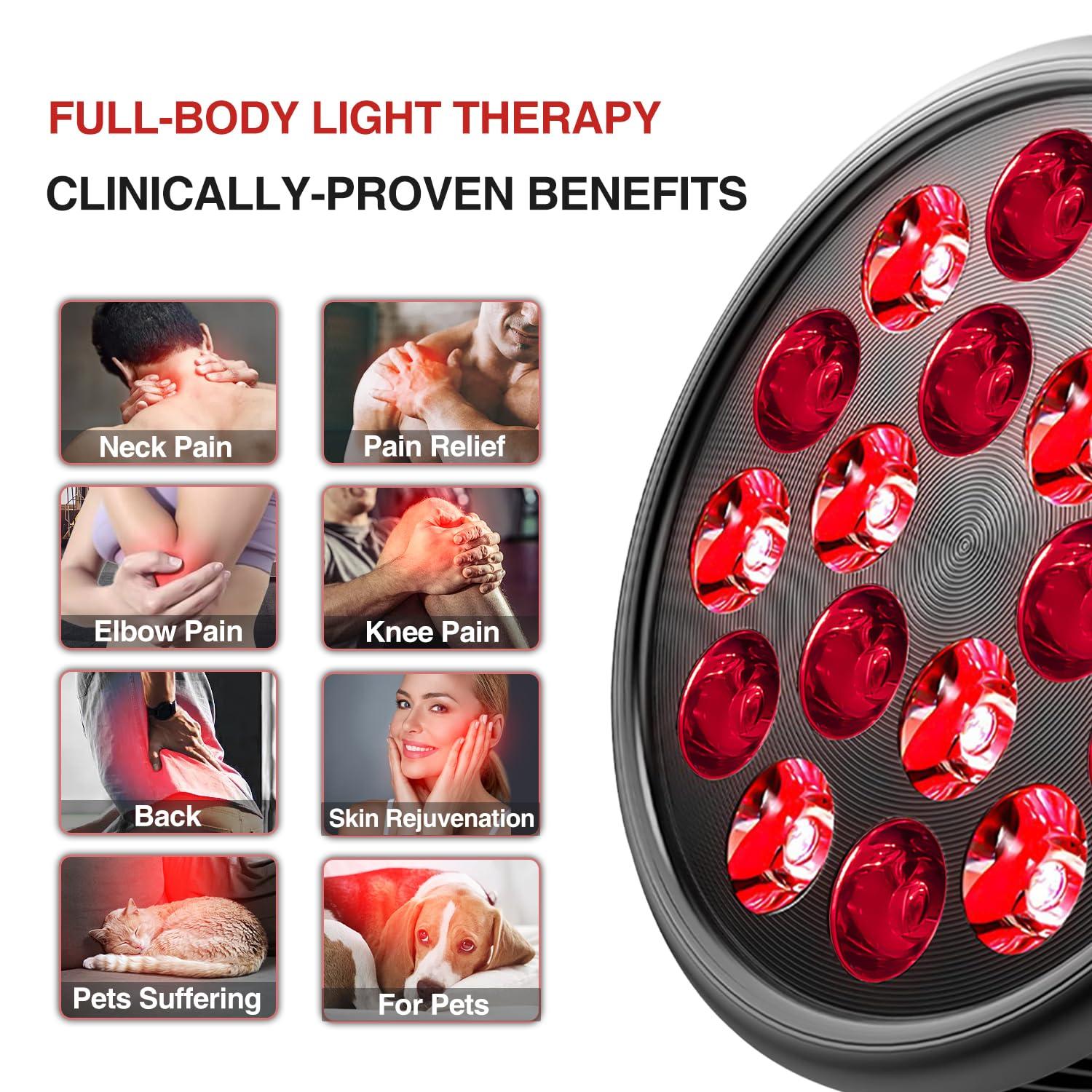 Aumtrly Aumtrly Red Light Therapy with Clip, Infrared Light Therapy Lamp for Body and Face Use, 660nm Red and 850nm Near Infrared Red Light Therapy Lamp, Red Light Therapy Device with Adjustable Socket