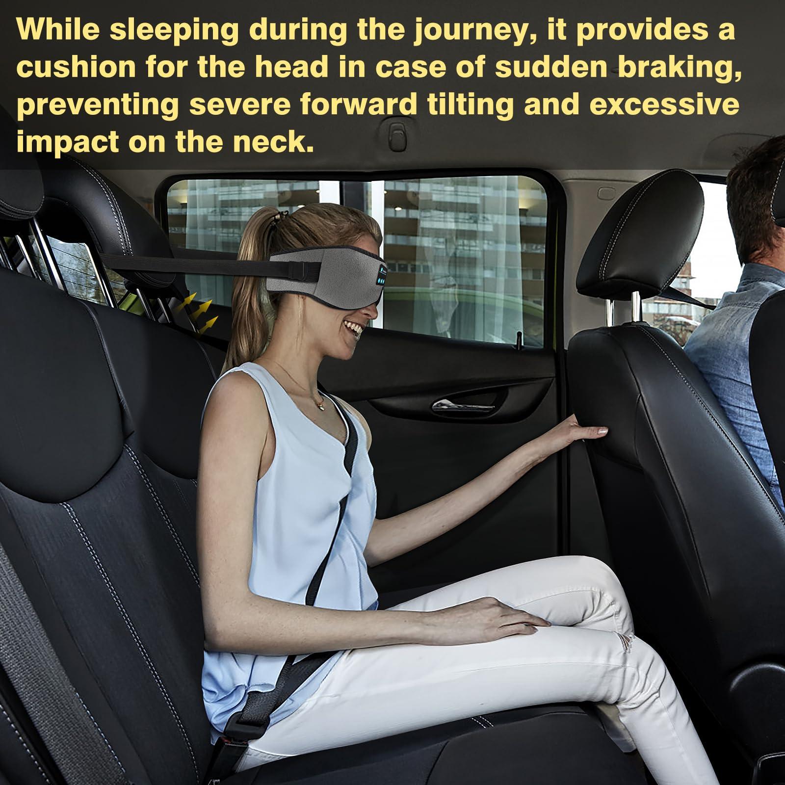 Joythink Joythink Sleep Headphones Headband Sleep Mask Eye Mask 3D Deep Bluetooth for Sleeping Blackout Washable Music Eye Cover with Speaker Microphones Gray