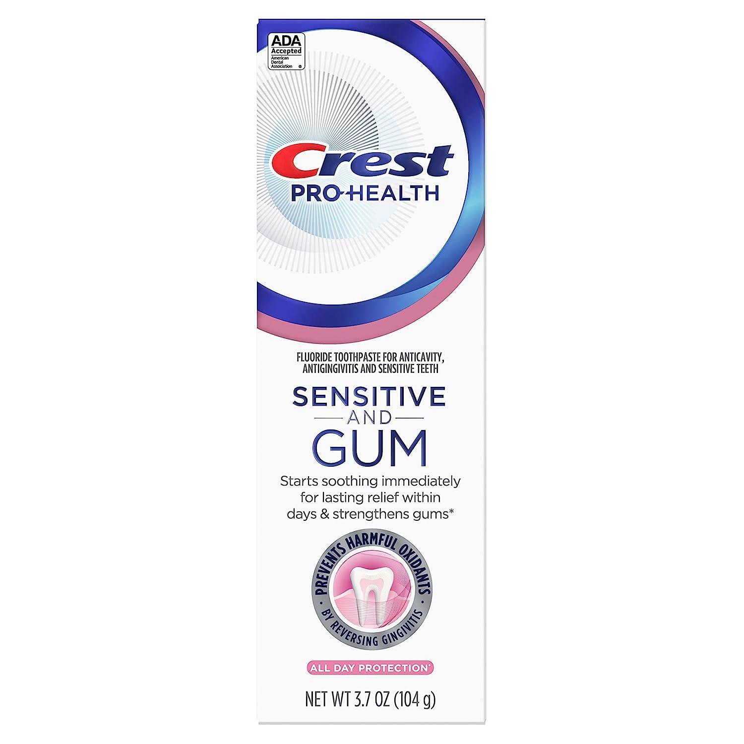 Crest Crest Pro-Health Gum and Sensitivity, Sensitive Toothpaste, All Day Protection, 3.7 oz