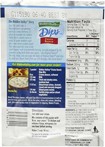 Hidden Valley Hidden Valley Dips Mix, Fiesta Ranch, 1.1 Ounce (Pack of 6)