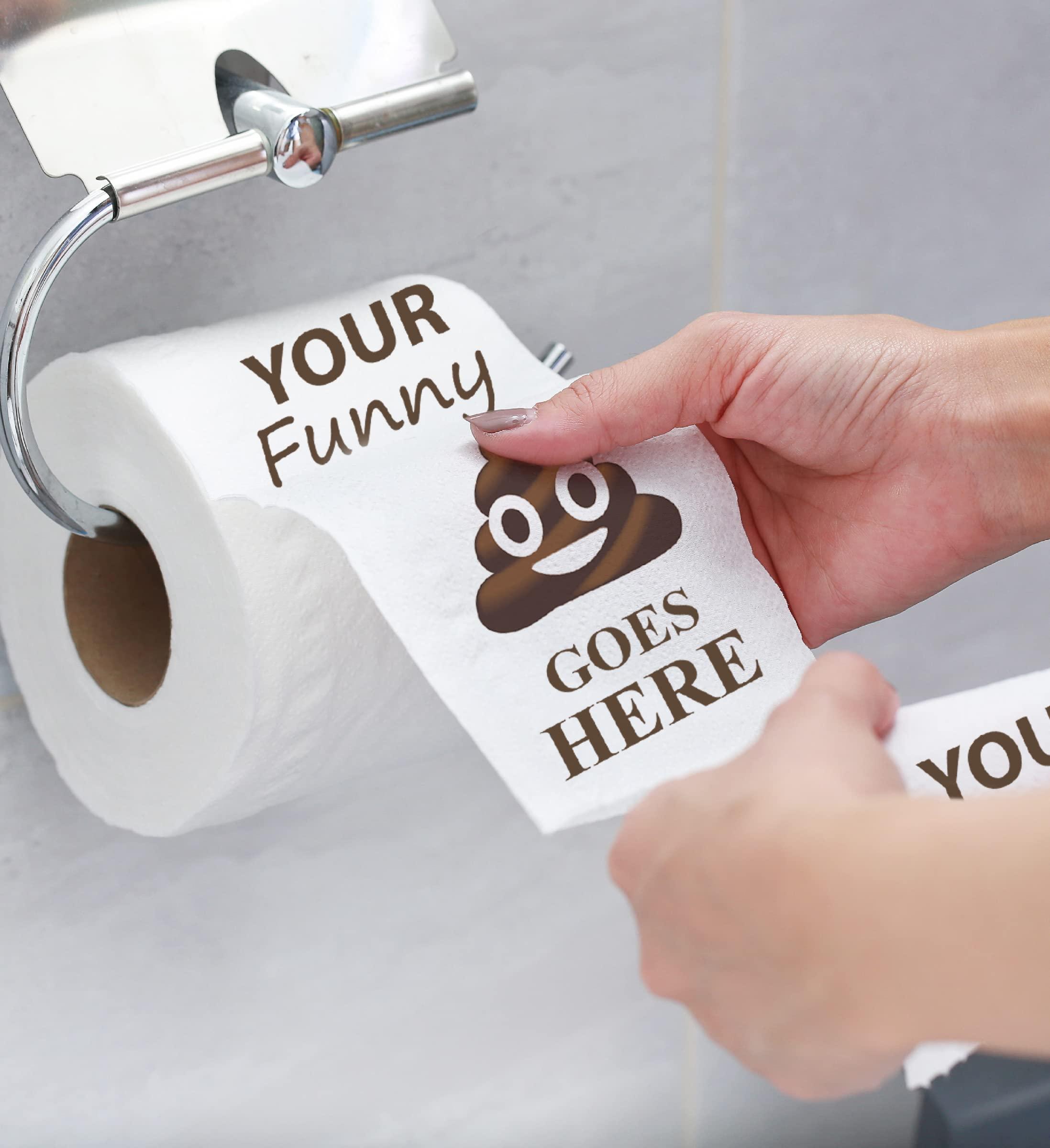 Printed TP Printed TP Custom Personalized Printed Toilet Paper Gag Gift Set - Funny Toilet Paper Roll for Special Event, Prank, Surprise, Novelty Gift, Entire Roll - Customize With Photo, Text, Artwork - 2 Pack